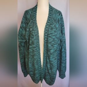 Lane Bryant Open-Front Spacedye Long Sleeve Knit Sweater